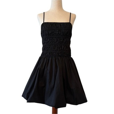 NWOT Open Edit Smocked Balloon Dress, Black, Women s Medium
