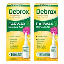 Debrox Ear Wax Removal Drops Pack of 2 Microfoaming Ear Cleaning Solution