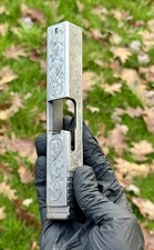 Glock 19 Slide Gen 3 Stripped: Custom Beespoke Deep Engraved High Polished 