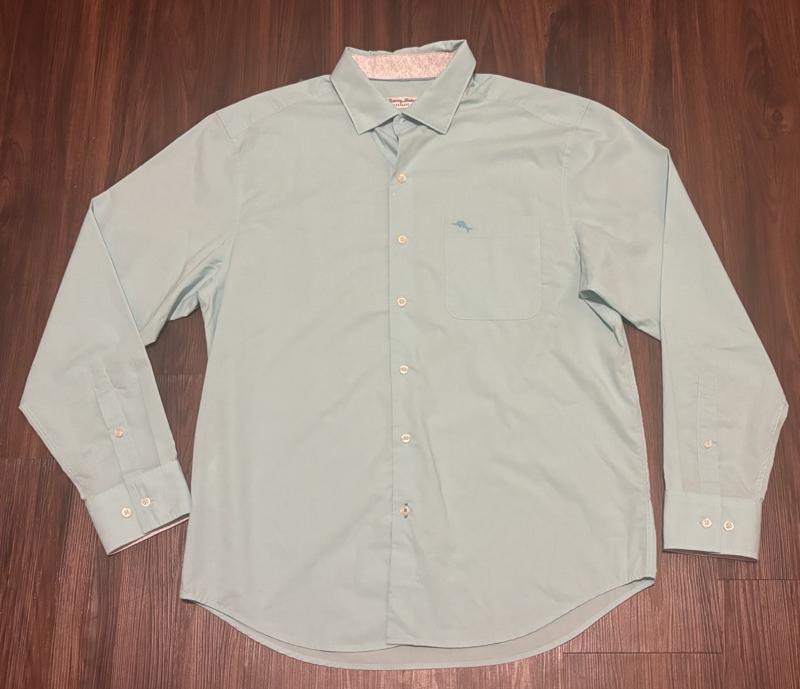 Tommy Bahama The Newport Coast Floral Lined Long Sleeve Shirt Mens M Blue Pima