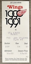 Brett Hull 50/50 Ticket Stub 50 Goals/49 Games St. Louis Blues 1/25/91 1st Time