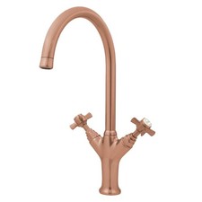 Sequel Copper Kitchen Mixer Tap with Dual Cross Handles