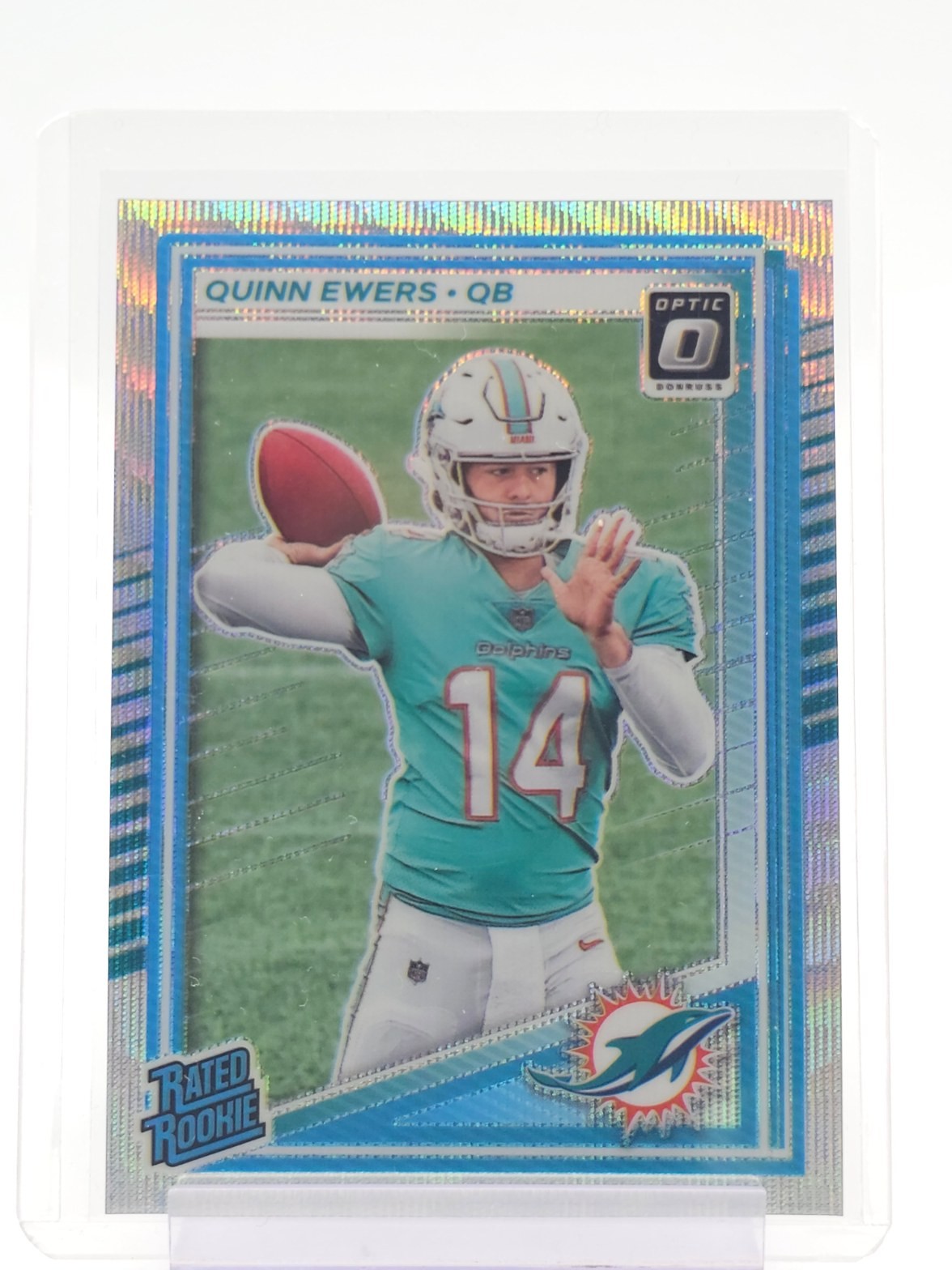 QUINN EWERS 2025 DONRUSS OPTIC RATED ROOKIE WAVE /300 #213 DOLPHINS Q0305