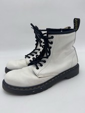 Dr. Martens 1460 J Youth Girls Junior Size 5 Combat Boots White Side Zip EUC
