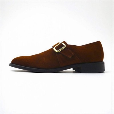 Loake UK-Made Monk Strap Dress Shoes, US Size 10, Suede, Brass Buckle, R404DS, U