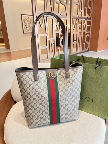 Gucci GG Supreme Web Stripe Tote Shopping Bag