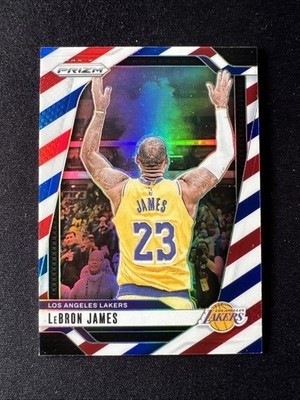 2024/25 Panini Prizm #130 LeBron James Red White Blue Los Angeles Lakers 260601