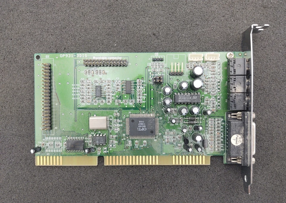 OPTI SOUNDKARTE ISA OP931-3DIS, MODEL MF-009 FCC ID: J98MF-009, IDE WAVETABLE 