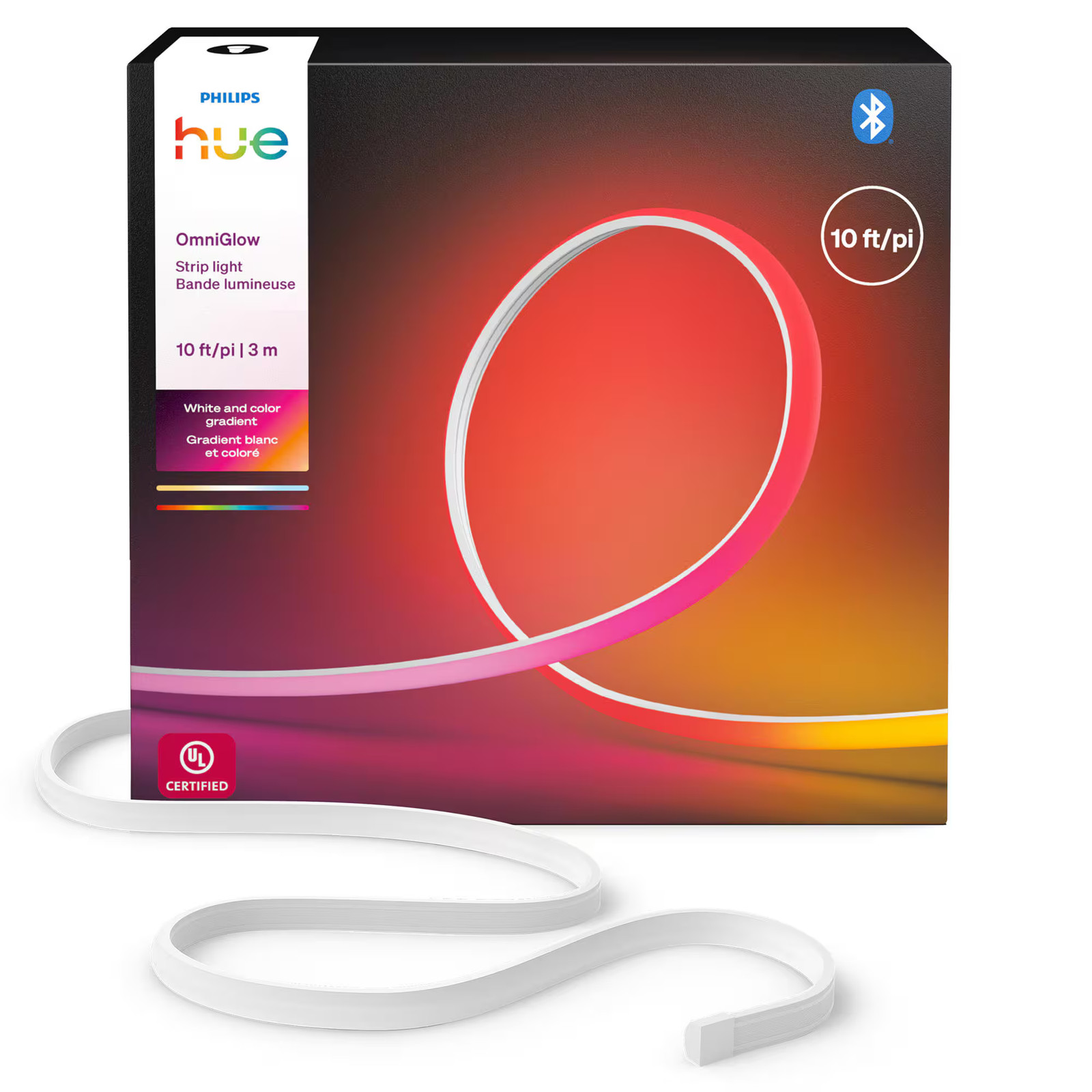 Philips - Hue OmniGlow Strip Light 10 feet - White