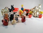 Vintage Fisher Price Figures Farm Animals Pig Chicken Horse Cow Tractor