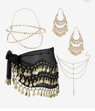 Sureio 4 Pcs Halloween Gypsy Costume Accessories Belly Dance Accessories