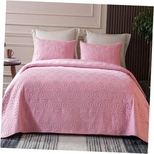 Queen Quilt Bedding Set, Soft Bedspreads Quilts Queen Full/Queen 96"x90" Pink