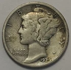 #4 1929 P Winged Liberty Head Mercury Dime