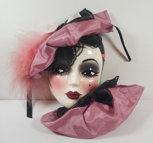 Unique Creations Porcelain Wall Mask Art Deco Inspired Lady Face Signed &No. 286