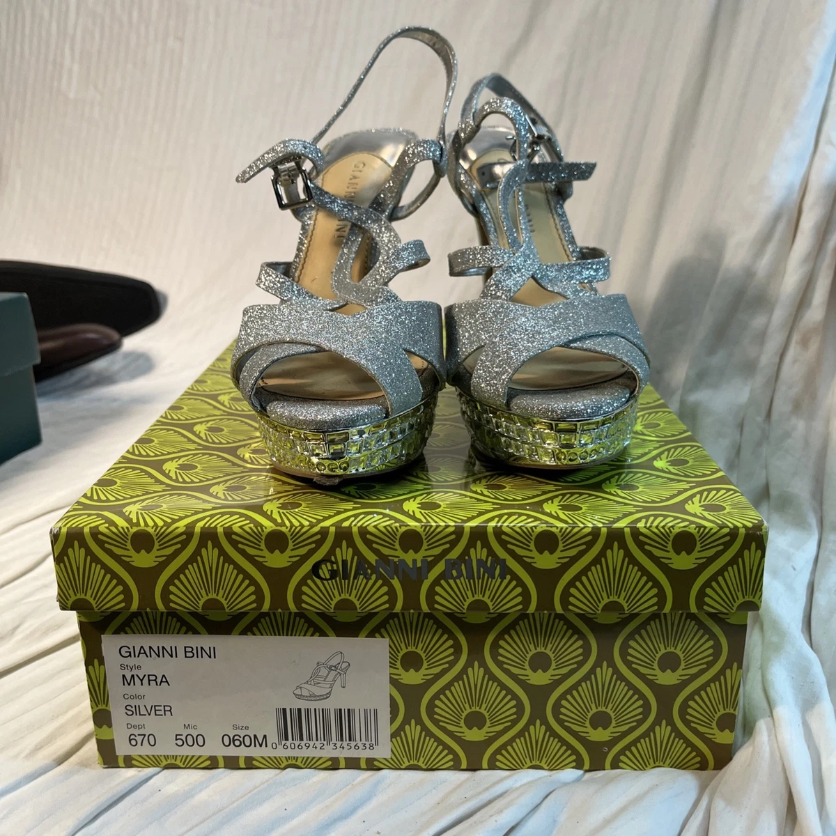 Sandalia De Fiesta Con Tacón Plata - Zapatos