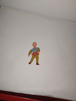 Alte Caco-Puppe-Biegepuppe-Kinderzimmer-Puppenhaus-Puppenstube-1:18-für Bastler
