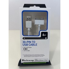 Walsung 6FT 30-Pin to USB Cable Sync Charge for iPod iPhone iPad
