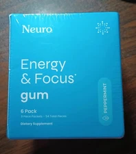 NeuroGum Energy Caffeine GUM (54 Pieces) - Peppermint with L-theanine + Caffeine