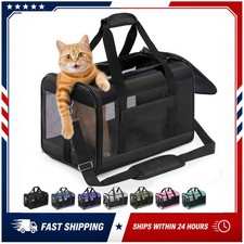 Conlun Cat Carrier Soft Sided Travel Bag Black 17x11x11 Airline Approved