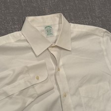 Brooks Brothers Classic Non-Iron Dress Shirt White Supima Cotton 16-32 Mens