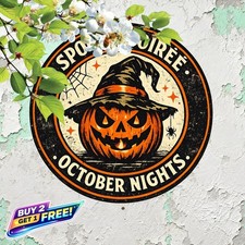 Vintage Halloween Cat Shaped Aluminum Sign Spooky Wall Decor 8x12