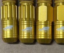 J2 7075-T6 Forged Aluminum M12x1.5 Cap Lug Nuts Gold (20PCS) thumbnail 3