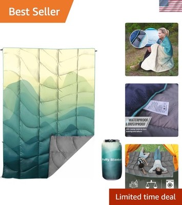 Down Camping Blanket - Puffy, Packable, Lightweight and Warm | Ideal for Outd...