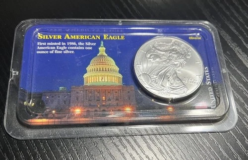 2000 American Walking Liberty Eagle 1oz fine Silver uncirculated coin Toning
