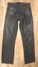 POLO -   Biker LEDERJEANS/ Nubuk- Lederhose in schwarz in W28 / L32