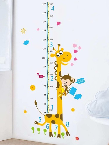 Kids Cartoon Graphic Height Growth Measurement Chart Wall Sticker Children - Picture 3 of 7