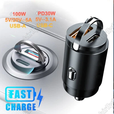 MARKENLOS Auto schnell Ladegerät Zigarettenanzünder USB und USBC Typ-C für IPhone Samsung