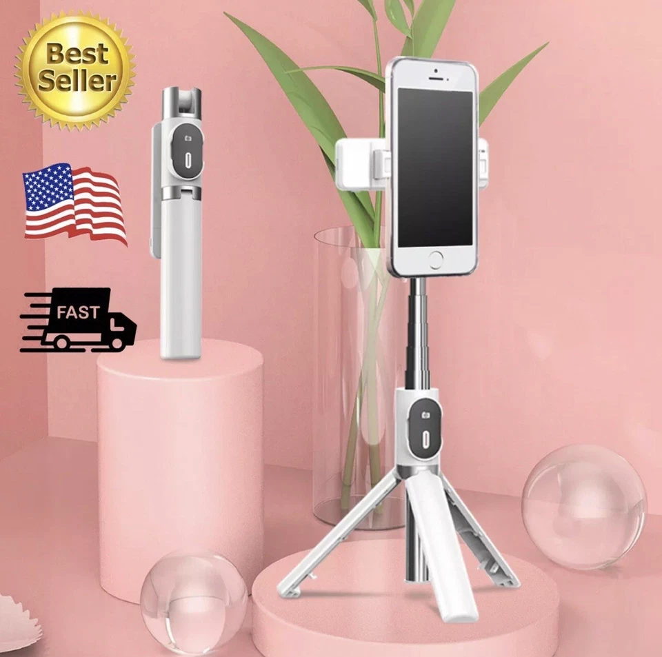 Selfie Stick TikTok Tripod Bluetooth Wireless Remote Smartphone iPhone Samsung - Image 3 of 4