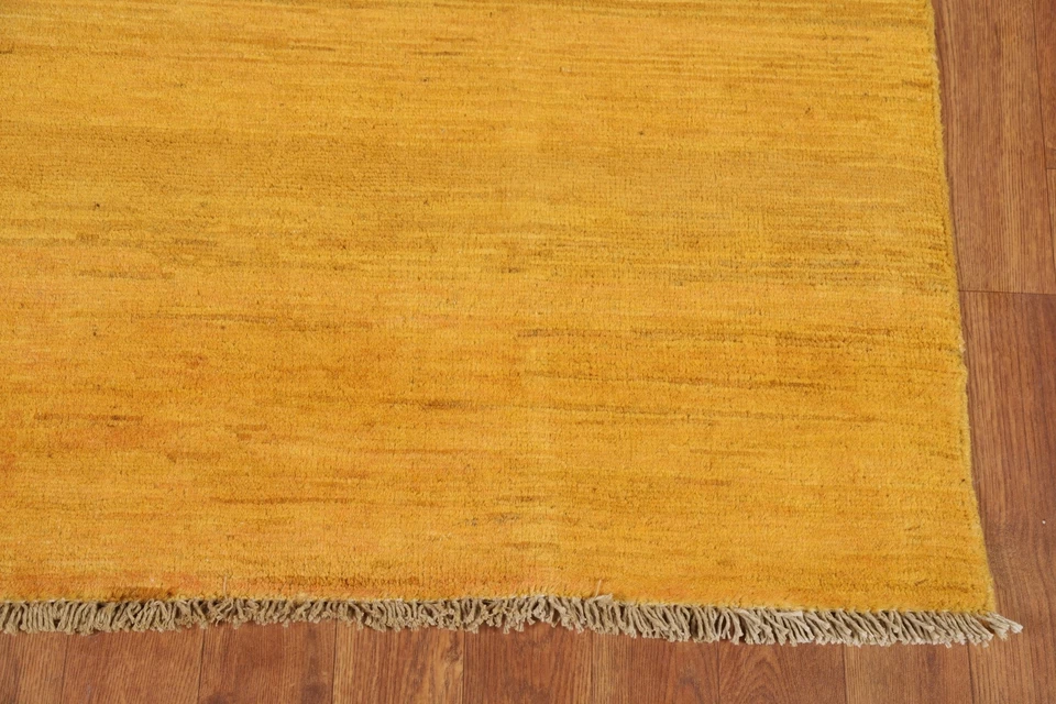 Прочный современный шерстяной ковер Gabbeh однотонный дизайн - сделан на долгий срок! 3x4 фута - Изображение 3 из 4