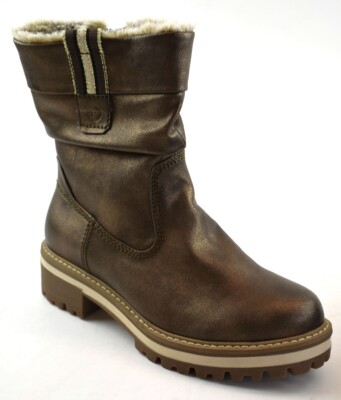 Tamaris Damen Stiefelette  Dark Bronce Synthetik  Gr.37