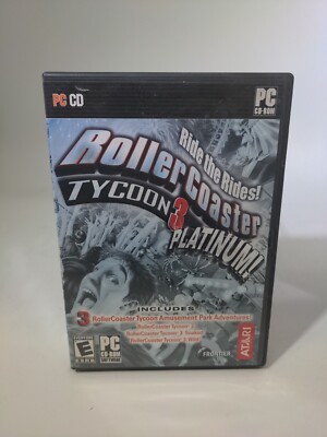 Atari Roller Coaster Tycoon 3 Platinum CDROM 2006 Thick Box Used