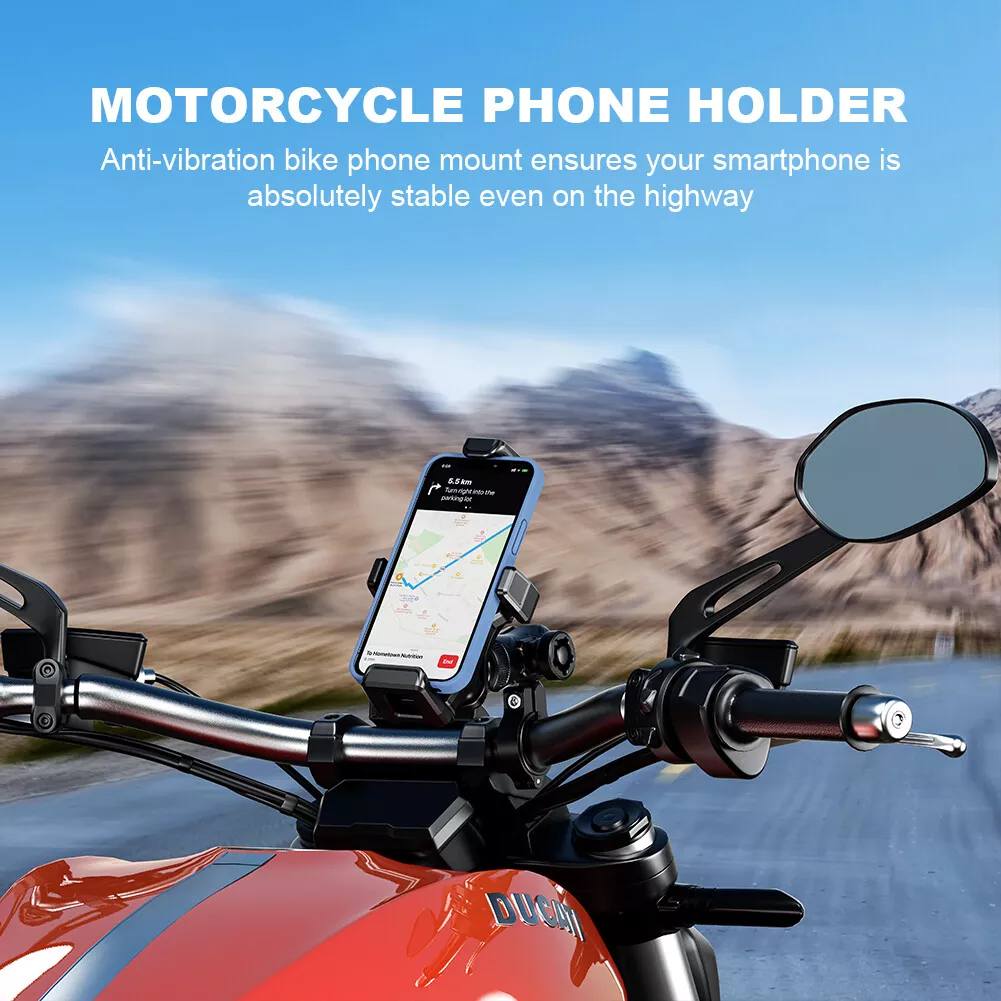 Quad Lock Motorcycle Mobile Phone Holder Bicycle Phone Stand 360 Rotatable  Motorcycle Gps Mount Support For Xiaomi For Iphone