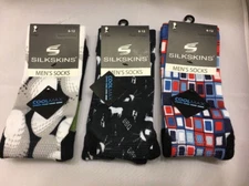 3-Pair Silkskins Socks Coolmax Men Size 6-12
