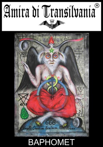 modern contemporary art painting canvas figurative baphomet satan devil lucifer - Picture 2 of 12