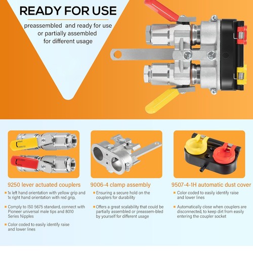 9500-4 Agricultural Tractor Clamp Kit for Pioneer Hydraulic Break-Away Coupler - Picture 5 of 10