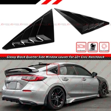 For 2022-2026 Civic Hatchback Gloss Black Quarter Panel Rear Side Window Louver