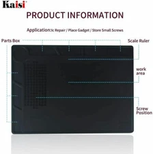 Watchmaker's Rubber Bench Mat Anti-Slip Pad Jewelry Watch Repair Tools Black