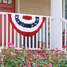 USA Pleated Fan Flag Patriotic American Stars Stripes Banner Red White Blue