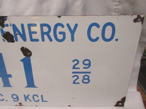 Authentisches einseitiges Porzellan Santa Fe Energy Co. Ölpachtschild - Bild 4 von 5