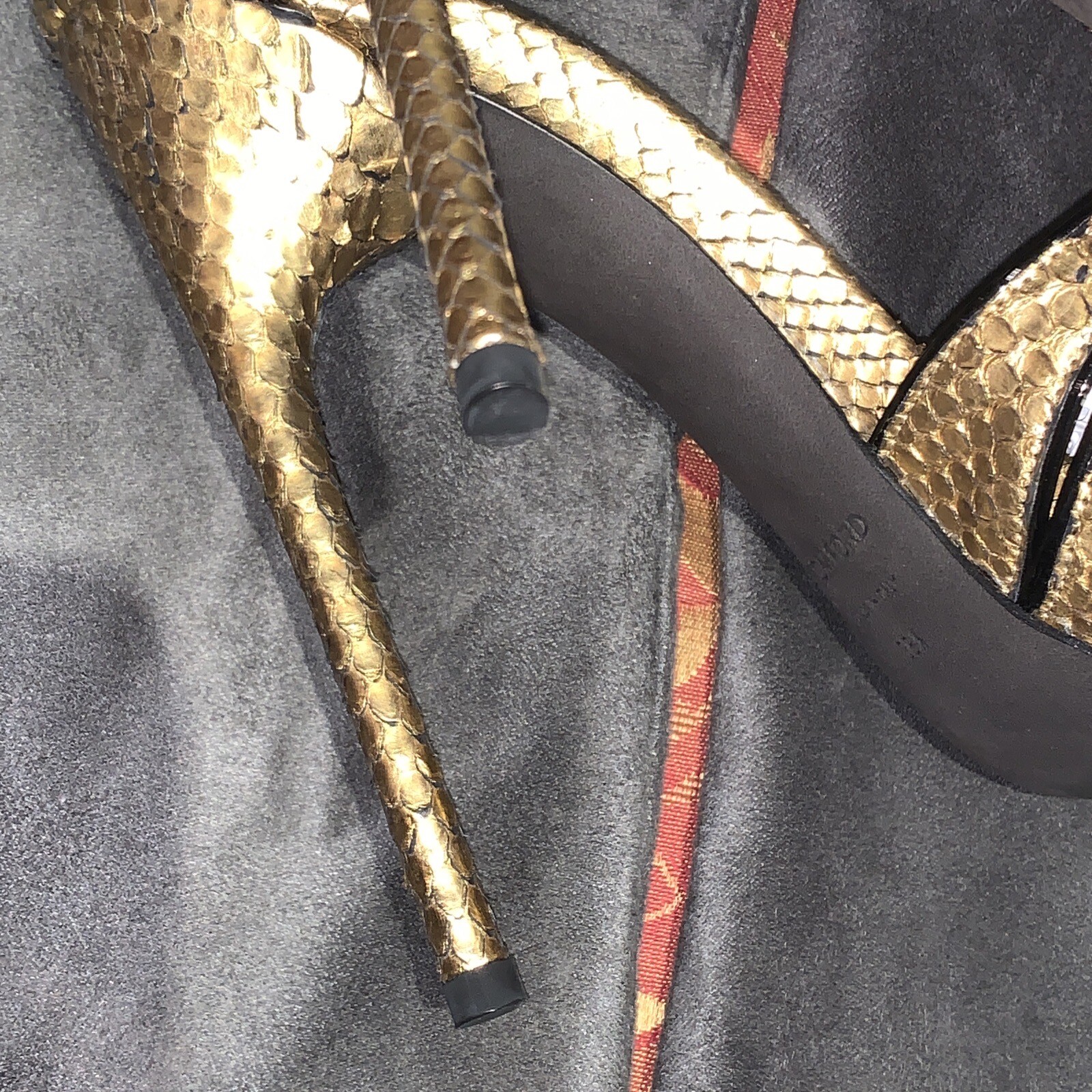 TOM FORD Rare Gold Python Platform Sandal 38.5 EU | 5.5 UK | RRP £2000+ image 9