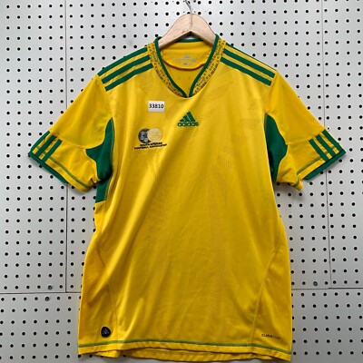 South African Football Soccer Shirt Youth XL Yellow Adidas 18.5x28