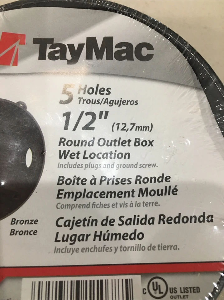 "Caja de salida redonda ubicación húmeda 5 agujeros 1/2"" bronce de TAYMAC RB550Z" Foto 2 de 2