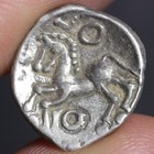 Ancient Celtic Horse Coin Gaul Silver Quinarius 80Bc Sequani Tribe Gallic Celts