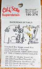 Cal-Scale HO #374 Backhead Samll Quad. (Brass Casting) 1:87th Scale