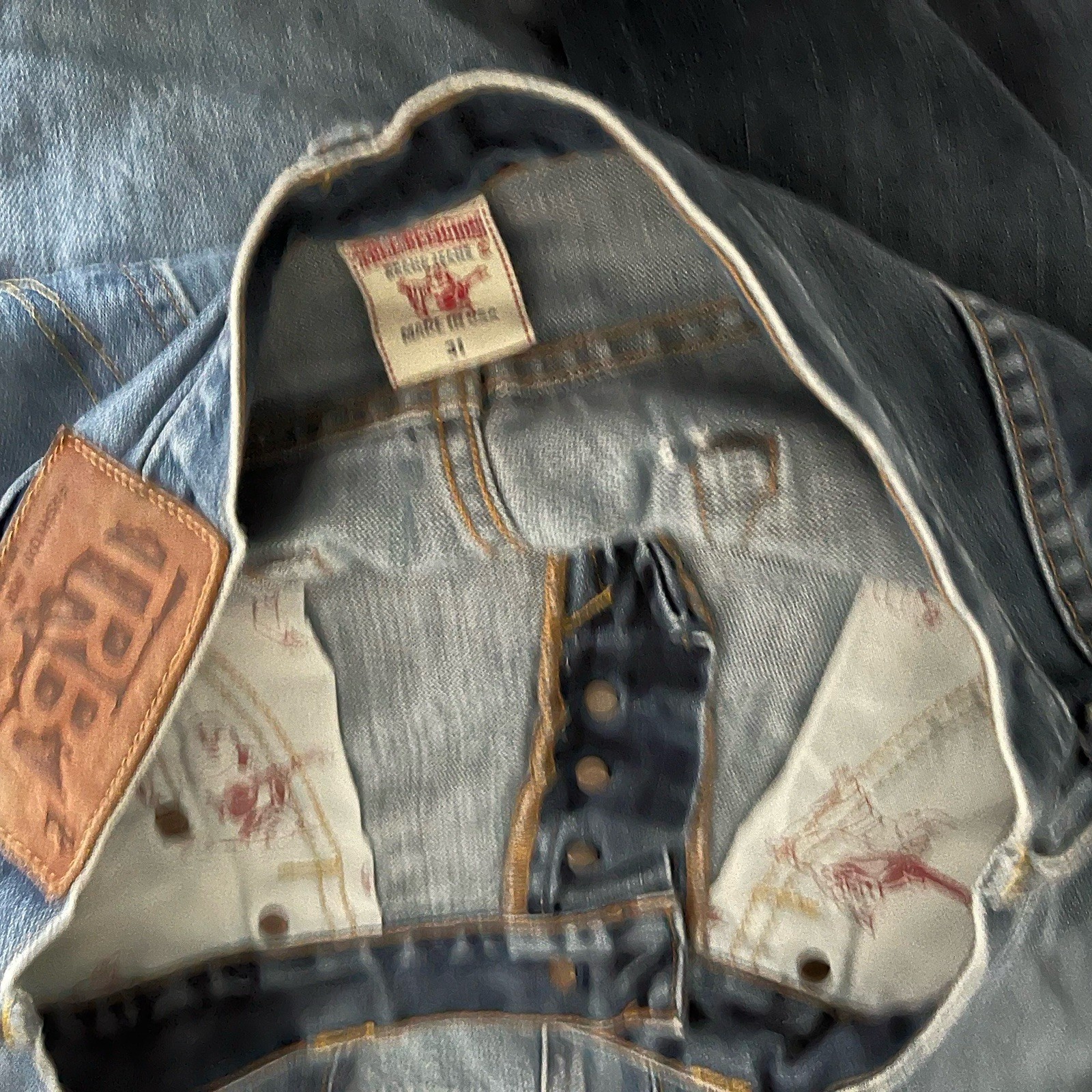 True Religion Geno No Flap Relaxed Slim Fit Jeans Distressed Denim Men’s 31 X 33 thumbnail 13