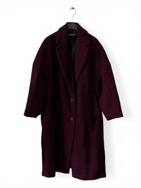 NEW WITH TAG MANGO FRUITA Textured Wool-Blend Coat - small